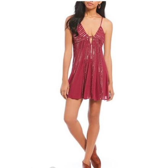 Free People Dresses & Skirts - Free People Here She Is Embellished Slip Dress